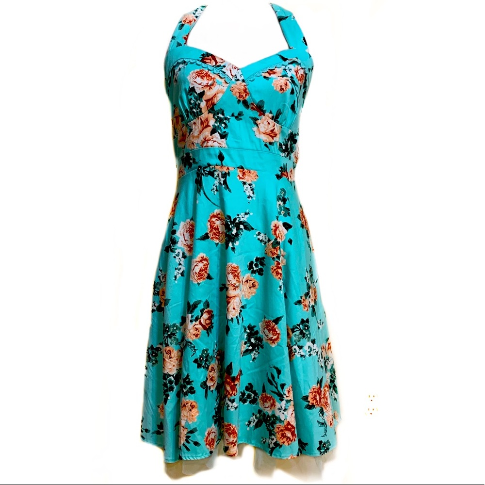 NWT Floral Dress with tulle under layer